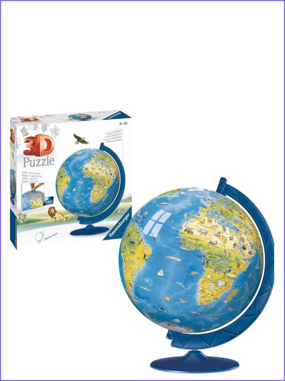 Ravensburger  3D Puzzle  - Children's World Globe 180 Piece-French New In Box